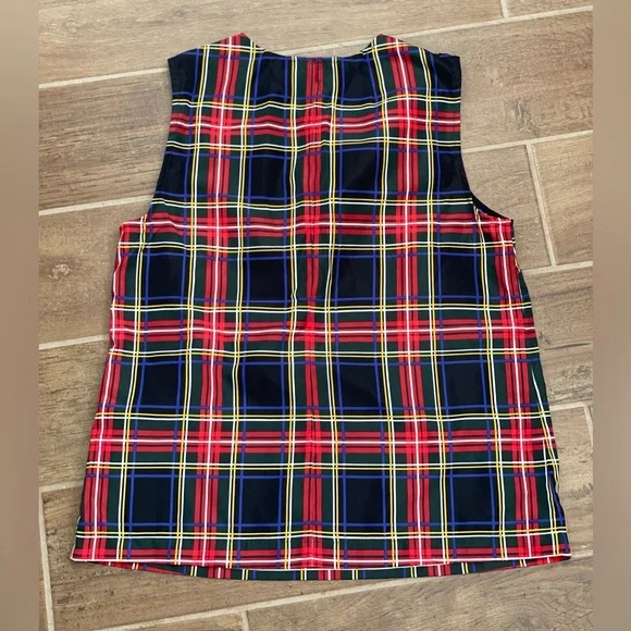 J Crew Factory Women’s Tartan Plaid Size 8 Sleeveless Top - Picture 4 of 15